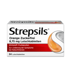 Strepsils® Orange Zuckerfrei 8,75 mg Flurbiprofen Lutschtabletten