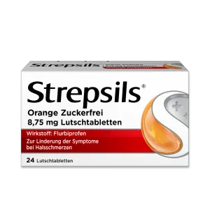 Strepsils® Orange Zuckerfrei 8,75 mg Flurbiprofen Lutschtabletten
